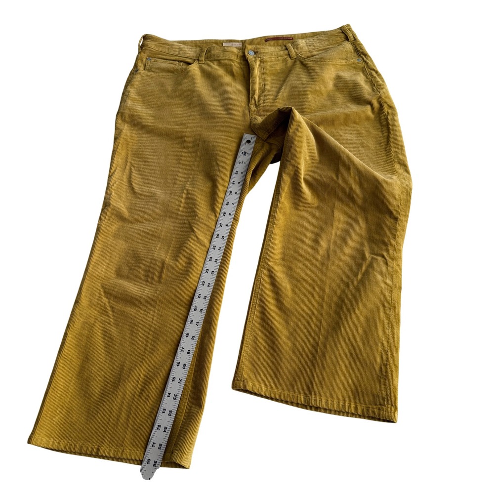 Anthropologie Pilcro The Yaya Midrise Cotton Blend Corduroy Gold Crop Pants 18W - Picture 12 of 12